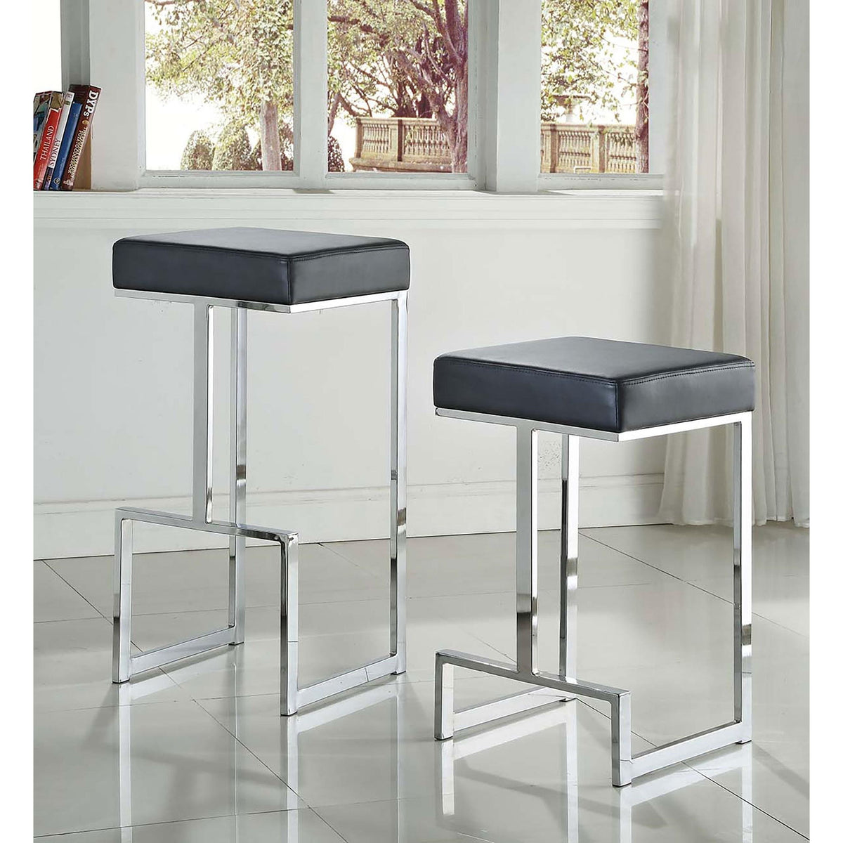 Upholstered Counter Height Stool - Black