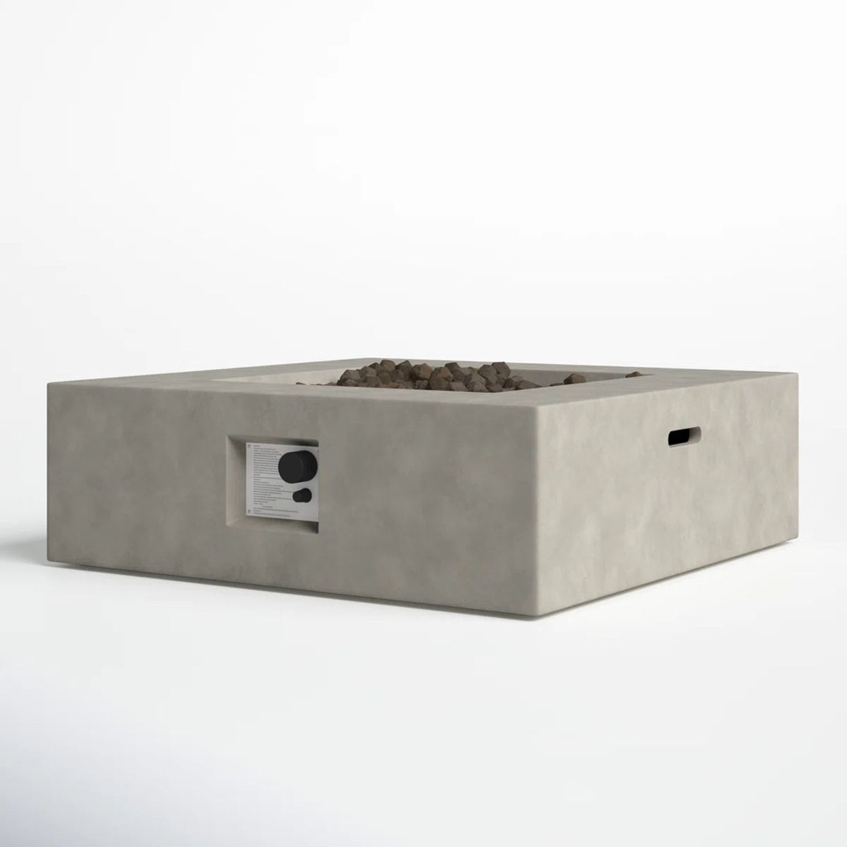 Outdoor Fire Pit Table Modern Reinforced Concrete Warming Hearth Gray