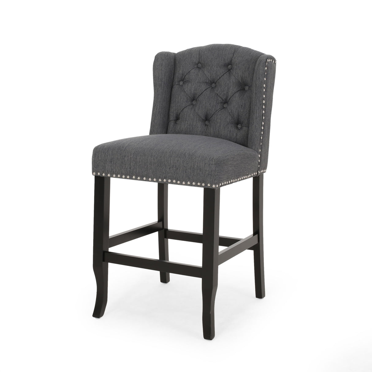 Vienna - Fabric Tufted Counter Stool With Nailhead Accents (Set of 2)