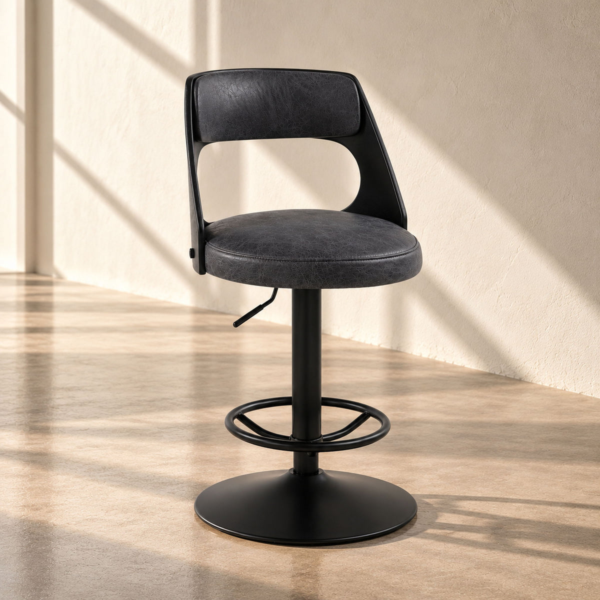 Sabi - Adjustable Stool With Swivel - Dark Brown