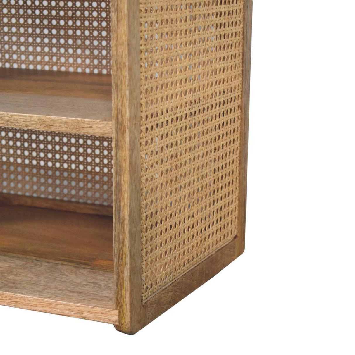 Larissa - T Bar Open Bedside Table - Oak