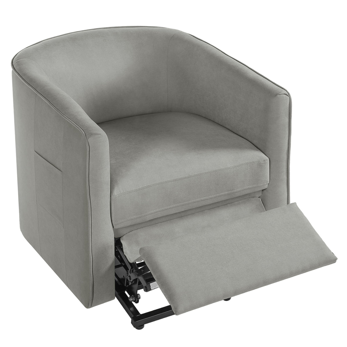 Power Lift Recliner Barrel Shape Reclining Chair With Footrest And Side Pocket