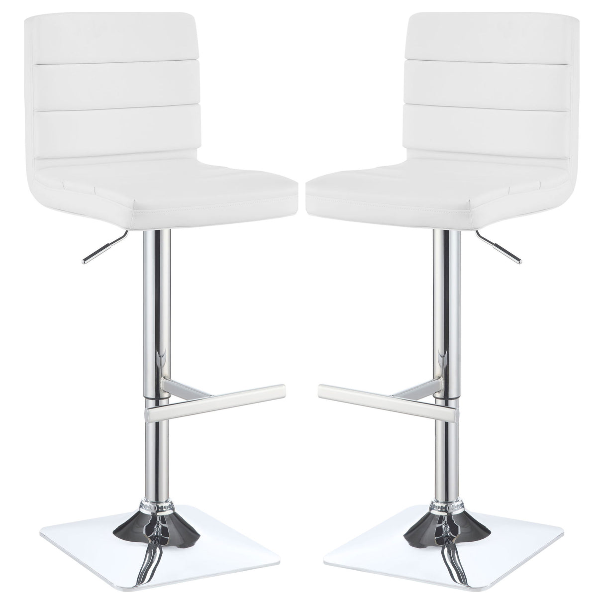 Fresco - Upholstered Adjustable Bar Stool (Set of 2) - White