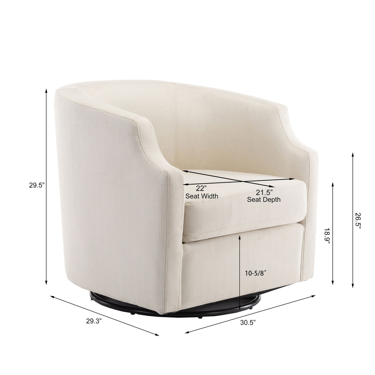 Isabelle - Swivel Glider Barrel Chair