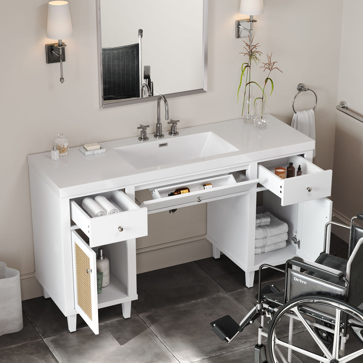 Bathroom Vanity With Sink, Spacious Storage Cabinet