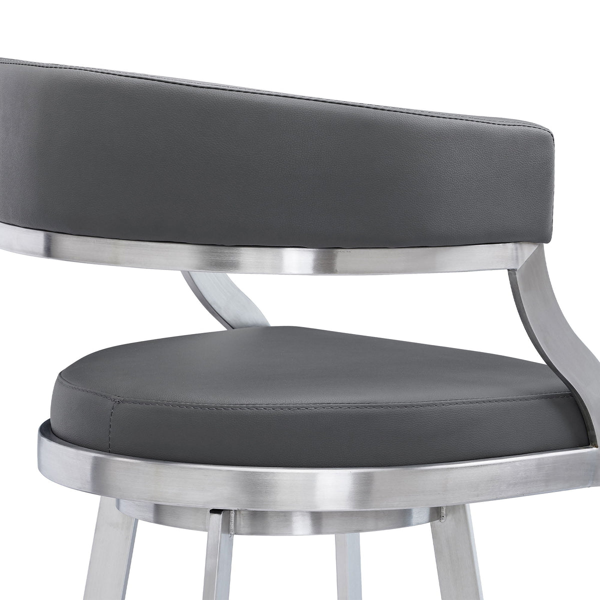 Saturn - Bar Height Bar Stool - Brushed Stainless Steel