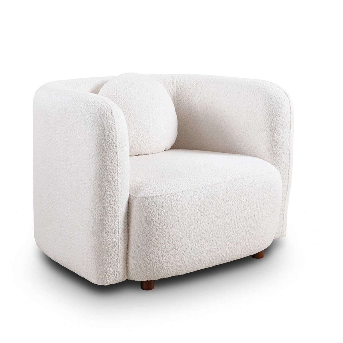Accent Square Sofa Chair, 1 Seater Cloud Couch - White