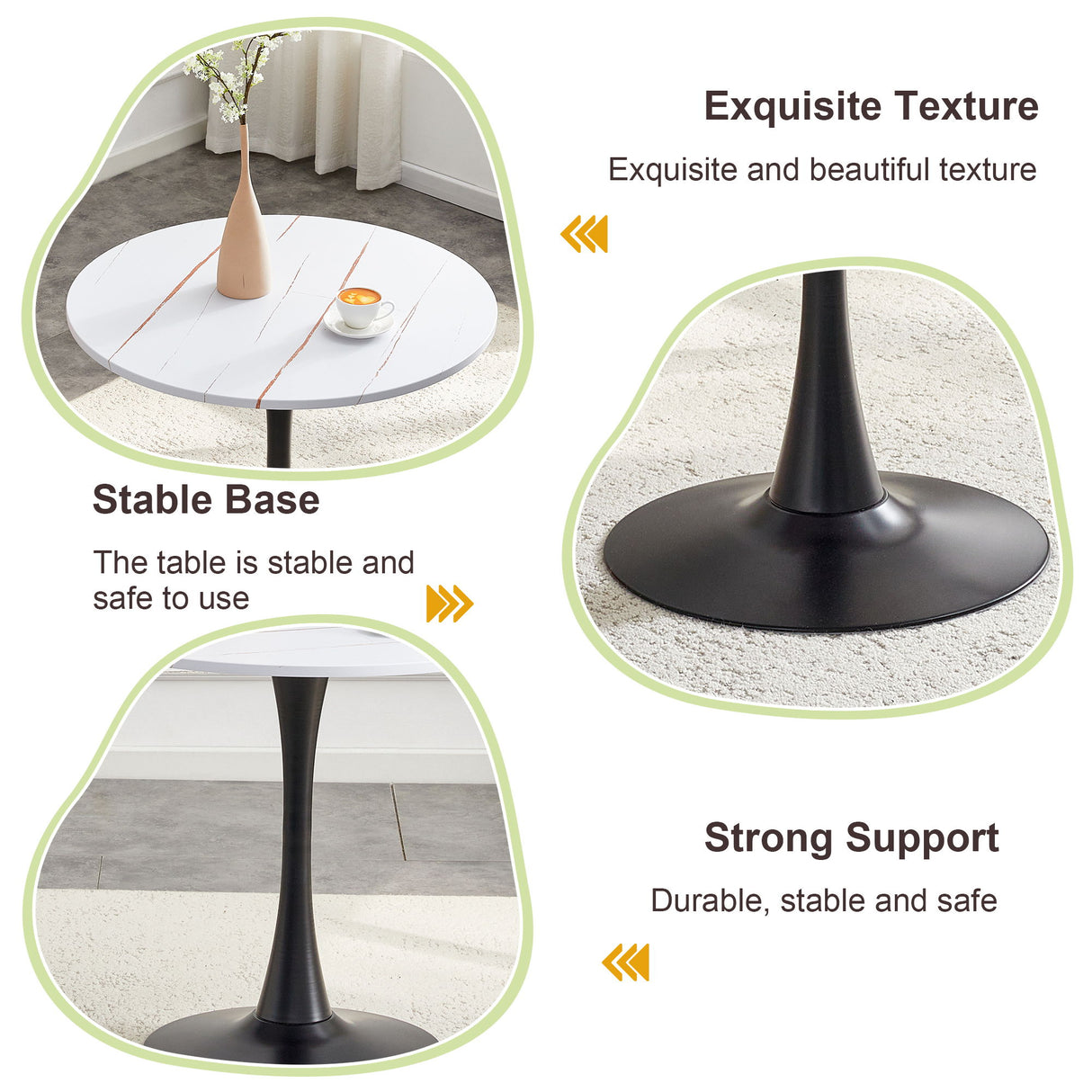Ergonomic Round Dining Table For Kitchen