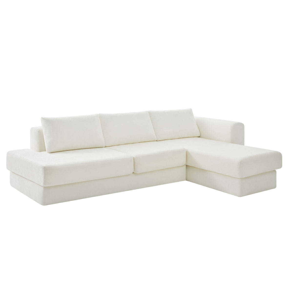 L-Shaped Modular Sofa With Double Layer Cushion