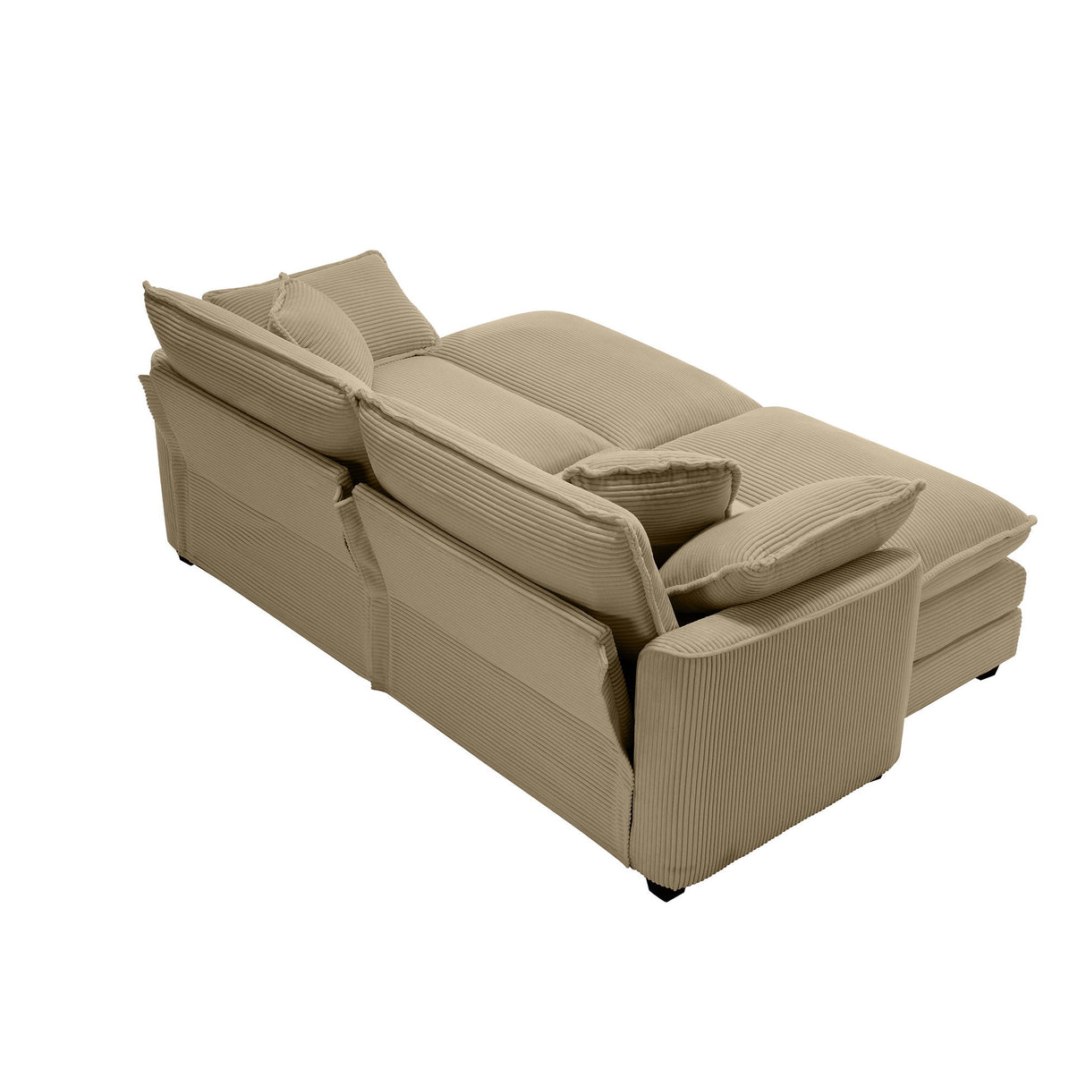 Modern Oversized Modular Cushion Sofa With Ottoman, Low Back, Deep Seating Sofa Set