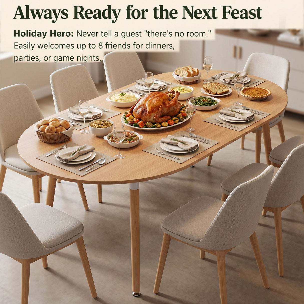 3 In 1 Extendable Dining Table - Wood