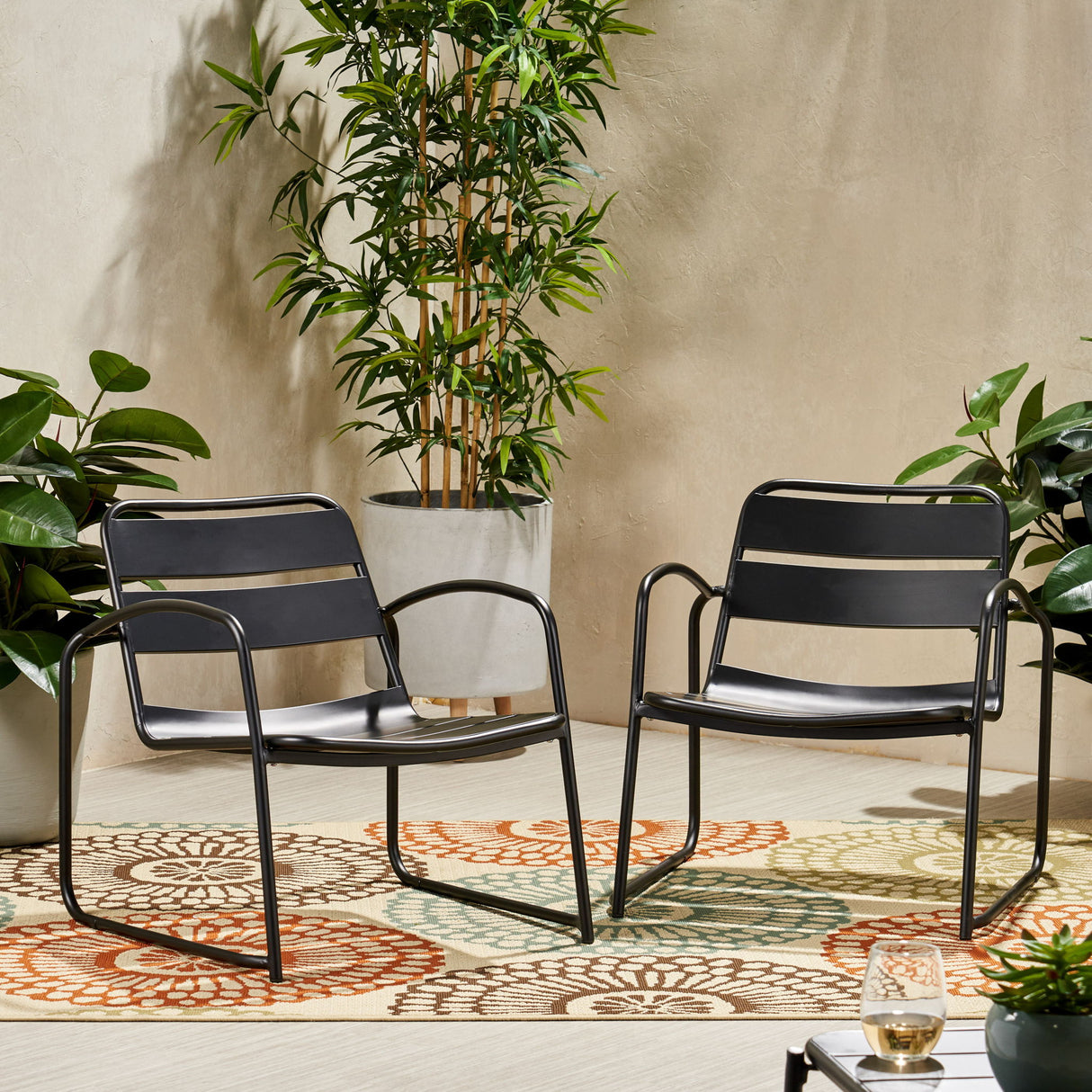 Modern Conrad Chair Outdoor Seating - Matte Black