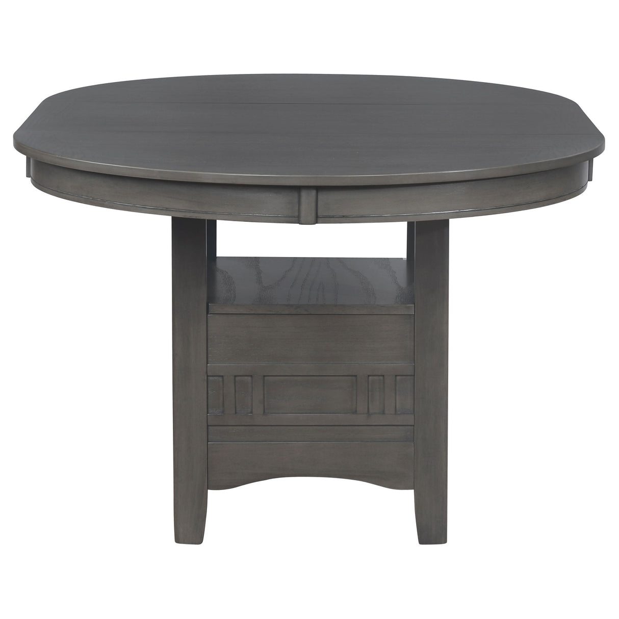 Lavon - Oval Extension Leaf Dining Table With Built In Storage - Gray