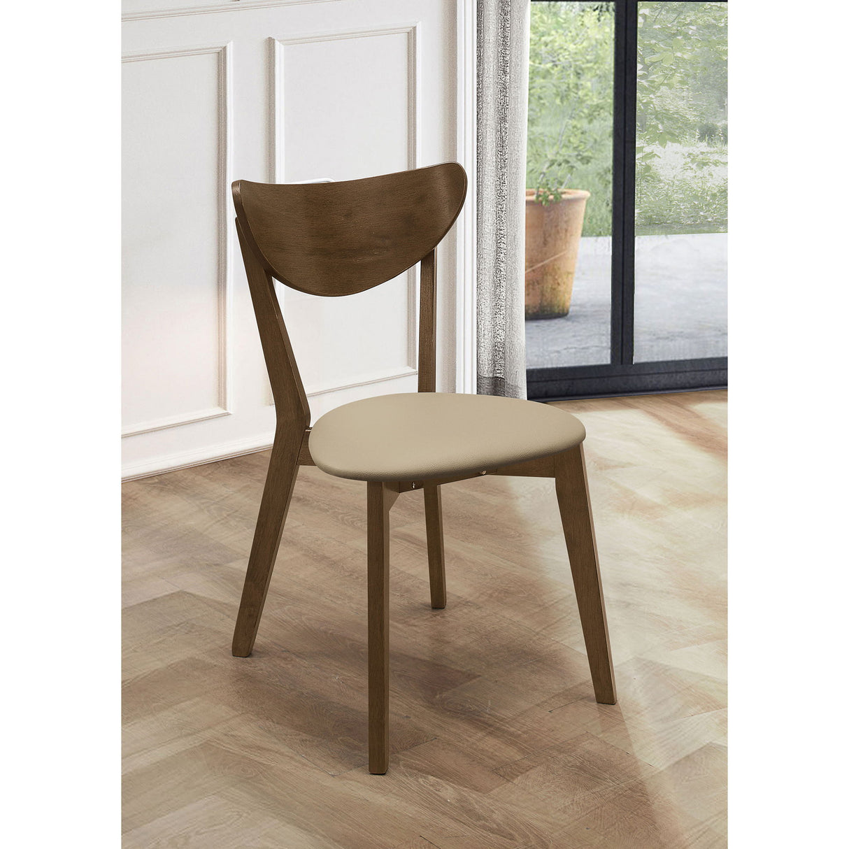 Mid-Century Modern Upholstered Dining Chair (Set of 2)