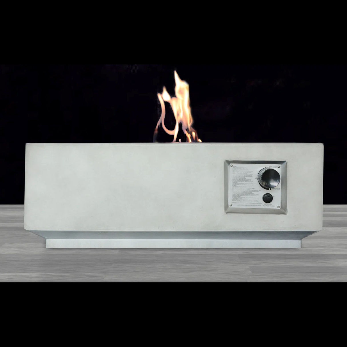 Propane Gas Fire Pit Table Concrete Outdoor Heater 30x11in
