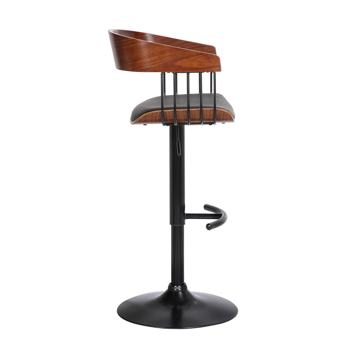 Larisa - Adjustable Wood Bar Stool - Walnut