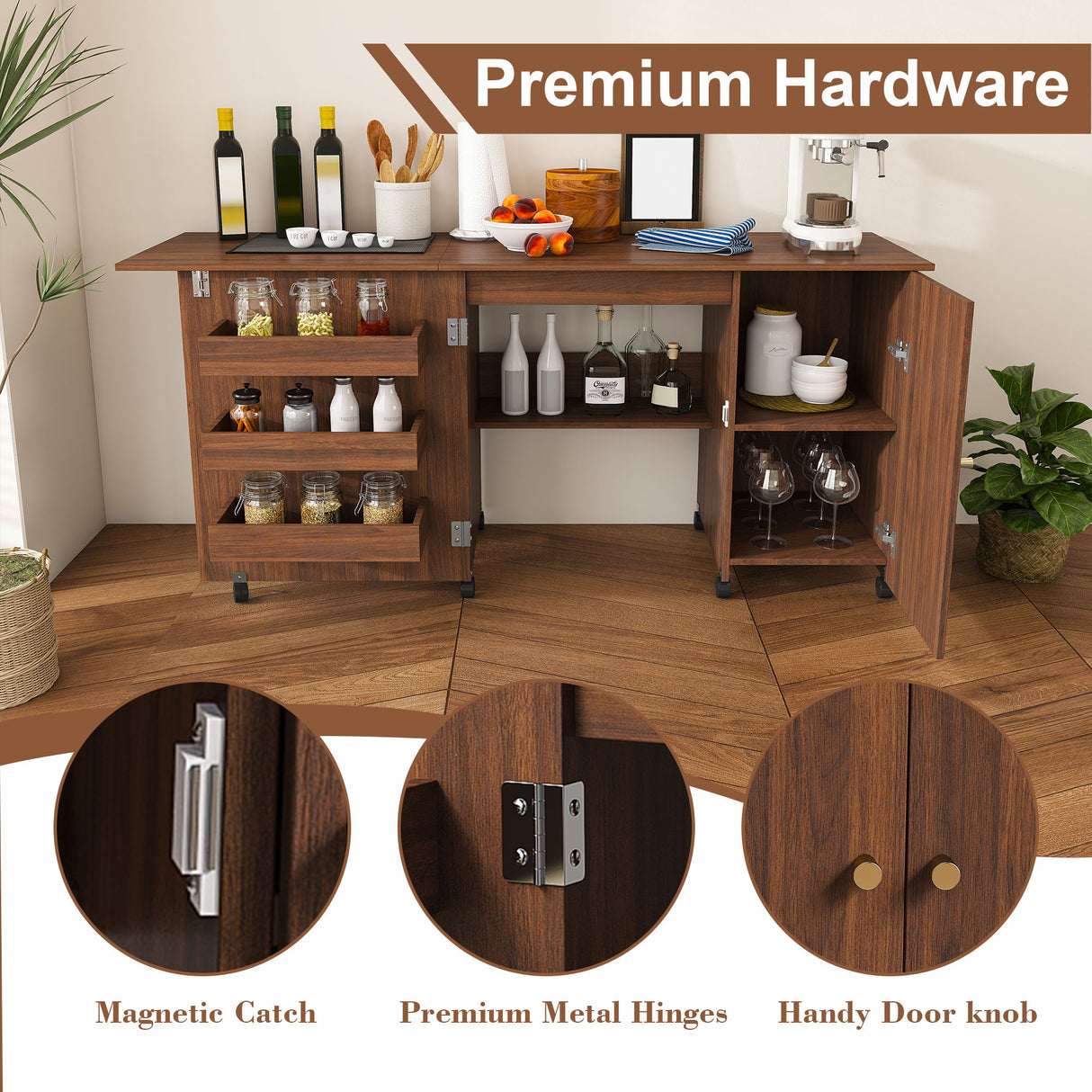 Foldable Sewing Table With Locking Casters
