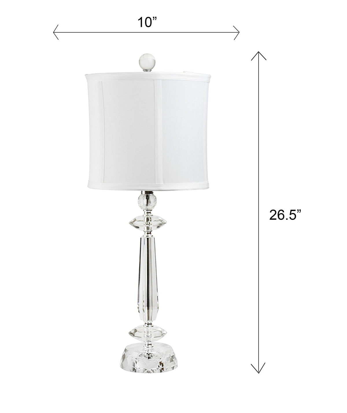 Karat - Contemporary Crystal Table Lamp (Set of 2) - Clear Crystal / Chrome / White Softback