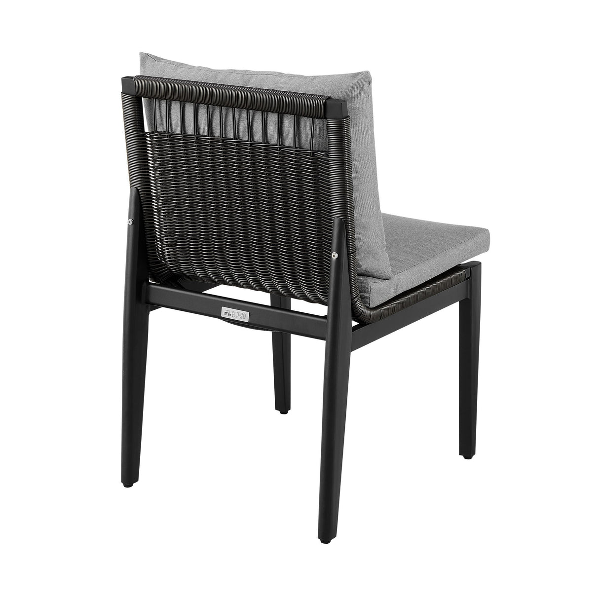 Cayman - Outdoor Patio Dining Chairs In Aluminum With Gray Cushions - (Set Of 2)