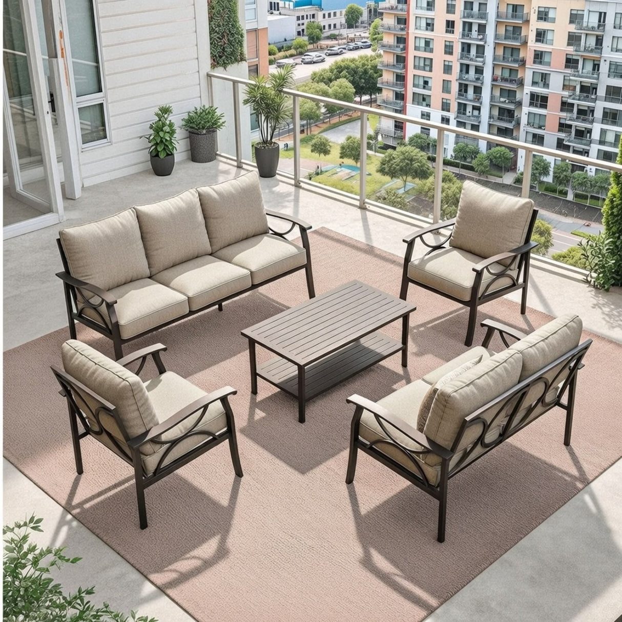 Patio Furniture Set & Coffee Table For Backyard