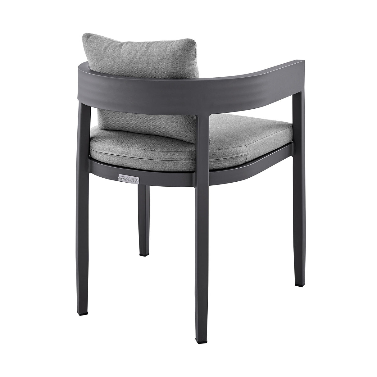 Menorca - Outdoor Patio Dining Chairs In Aluminum With Gray Cushions - (Set Of 2)