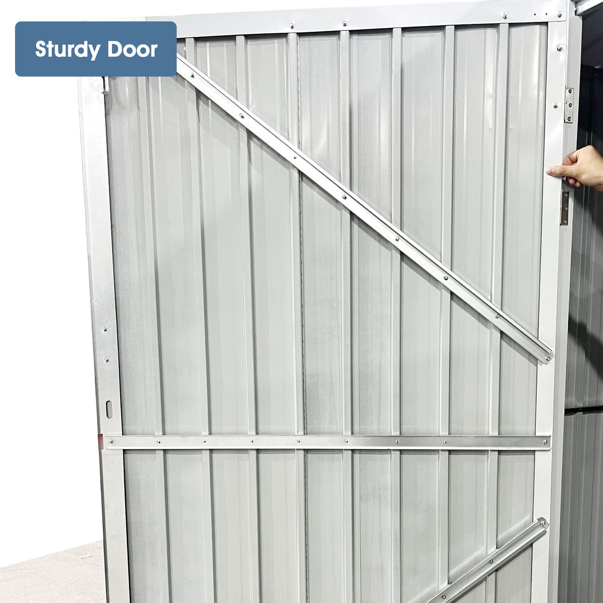 Outdoor Storage Shed Garden Building Metal Utility Tool House 239x91in Dark Gray