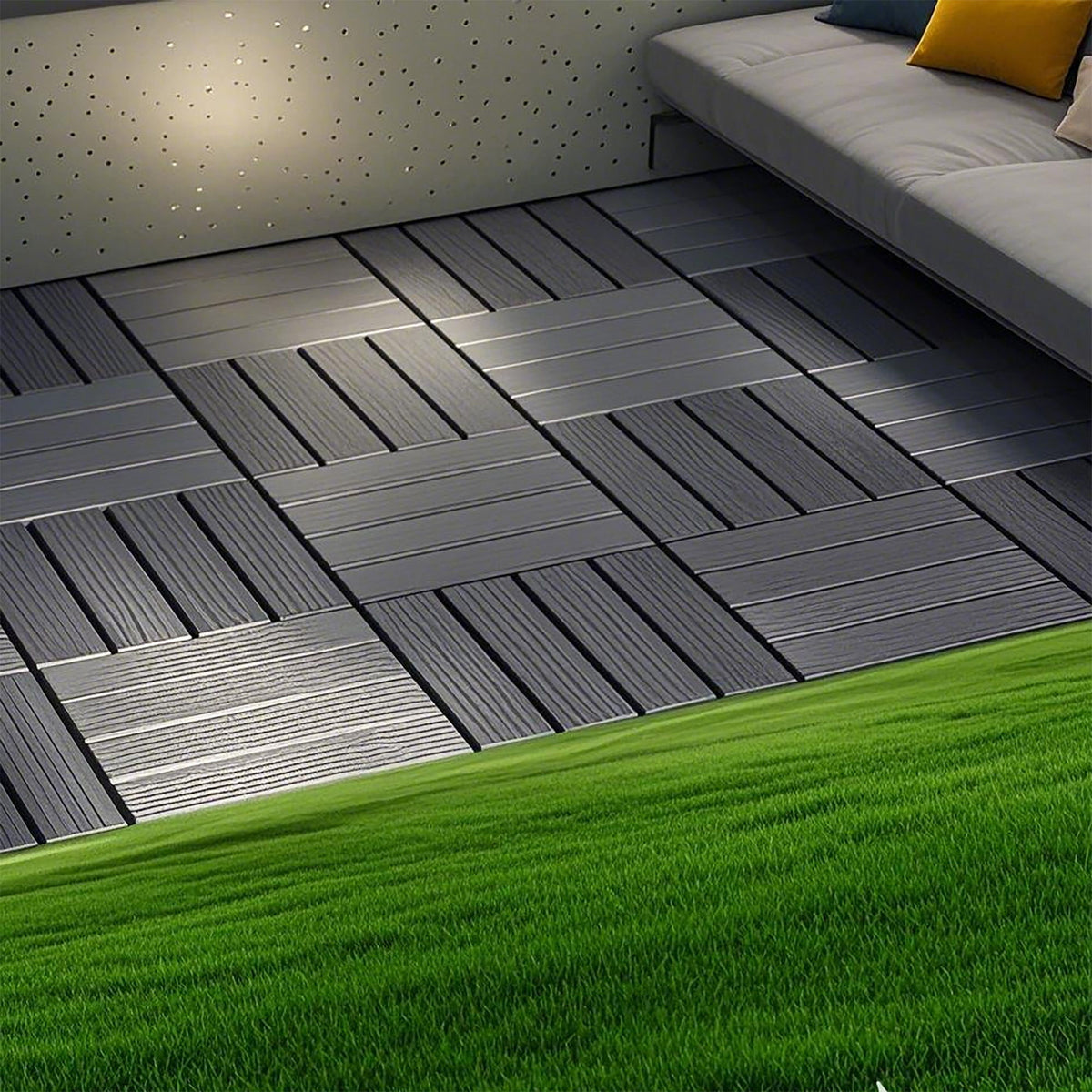 Interlocking Plastic Deck Tiles, Waterproof Outdoor / Indoor Patio Flooring