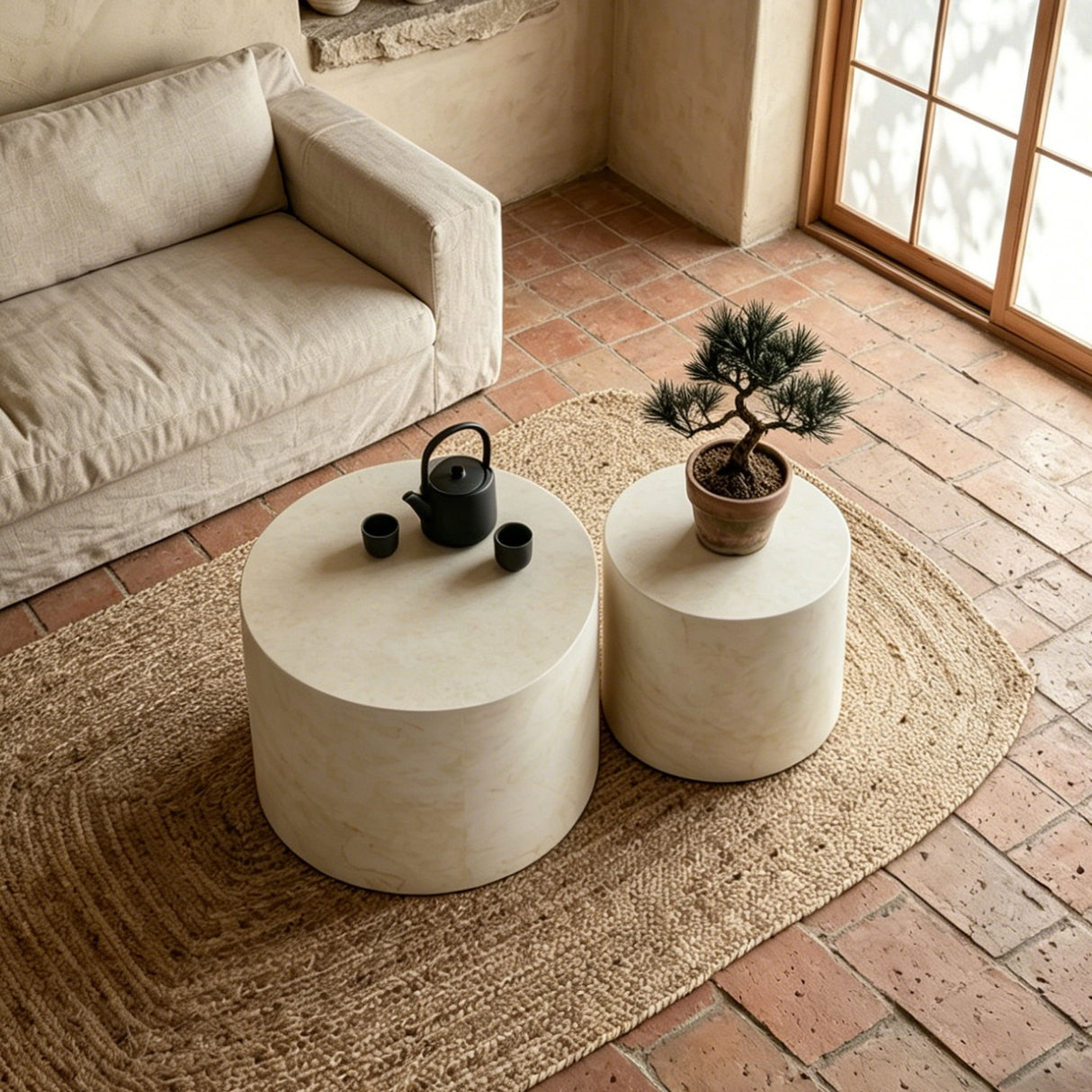 Modern Round Nesting Coffee Table (Set of 2)