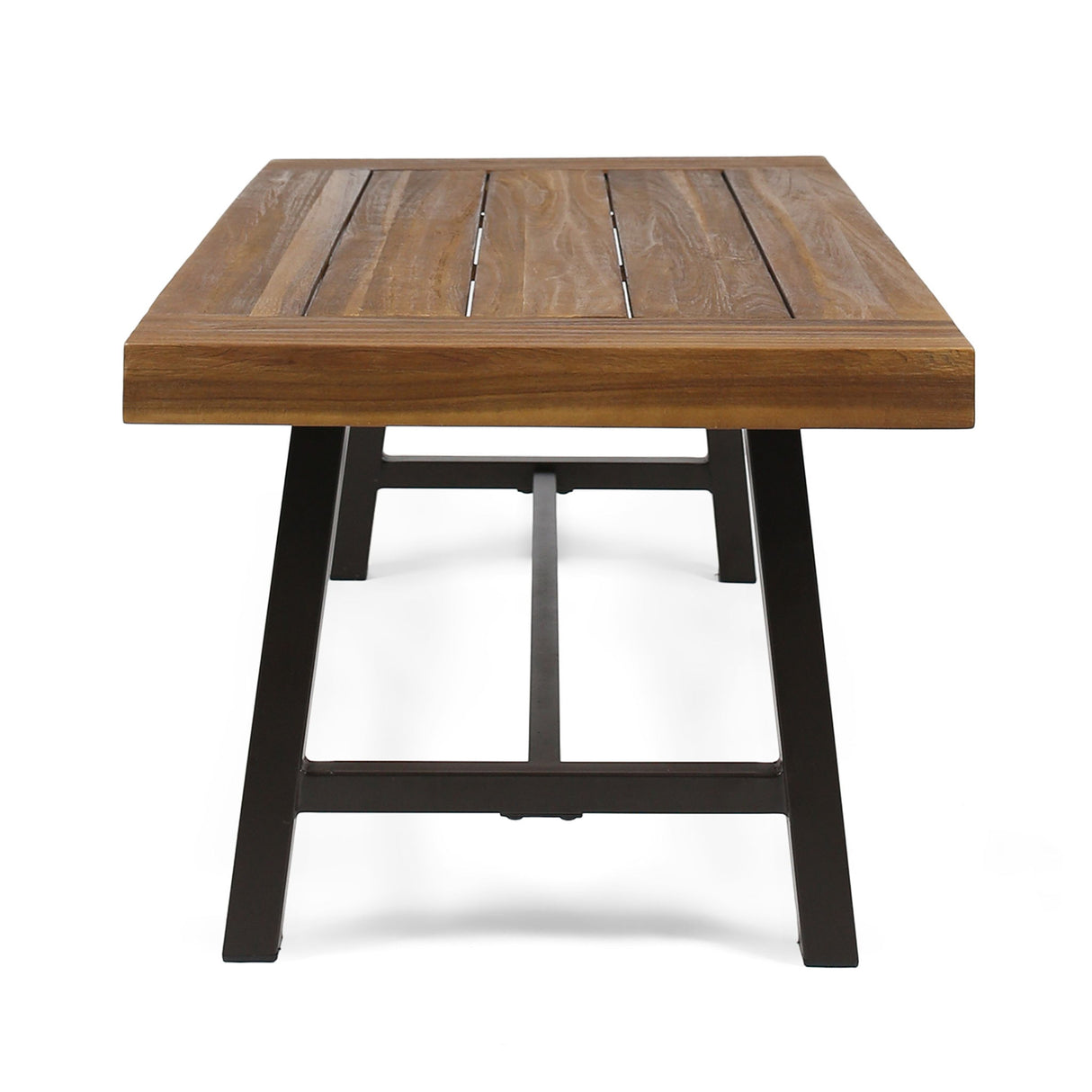 Carlisle - Industrial Coffee Table With And Slat Panel Design - Natural