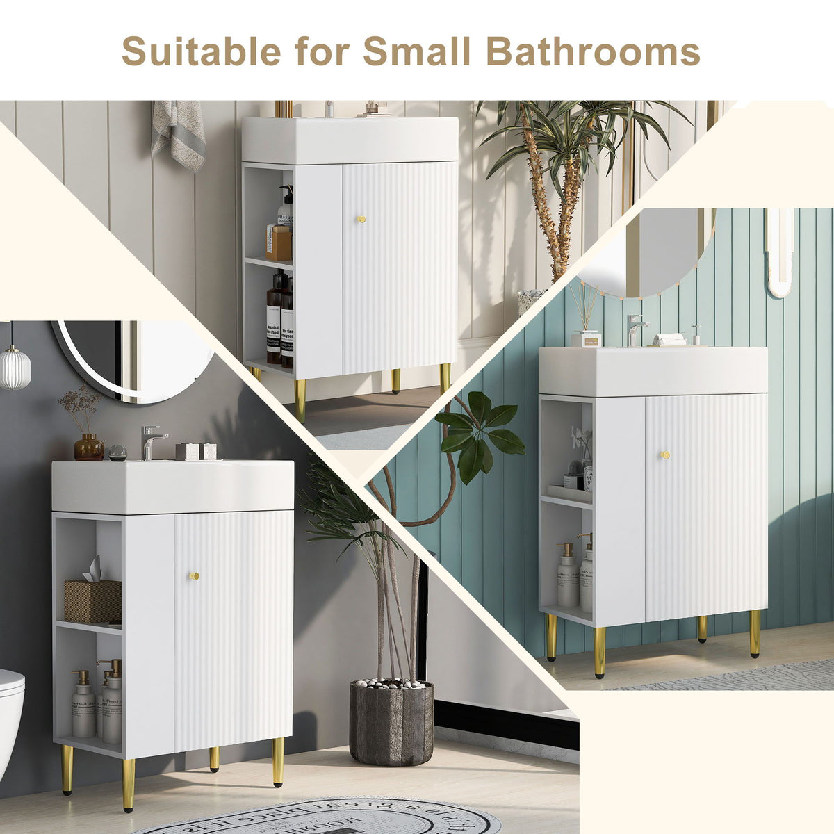 Bathroom Vanity, Combo Cabinet, Bathroom Storage Cabinet, Single Ceramic Sink