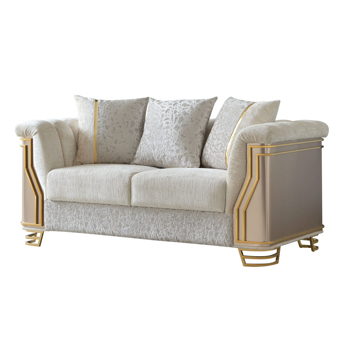 Chateau - Loveseat - Cream / Brown