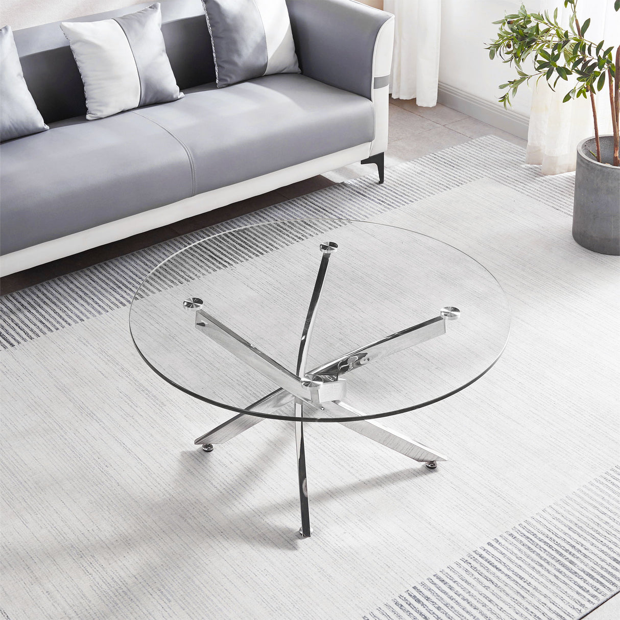 Round Table With Angular Slanted Legs