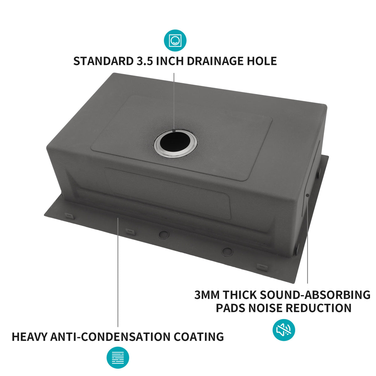 33" Drop In Kitchen Sink Single Bowl 16 Gauge Stainless Steel Ledge Workstation - Brushed Nickel