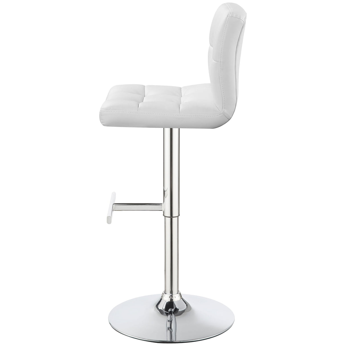 Lenny - Upholstered Adjustable Bar Stool (Set of 2) - White