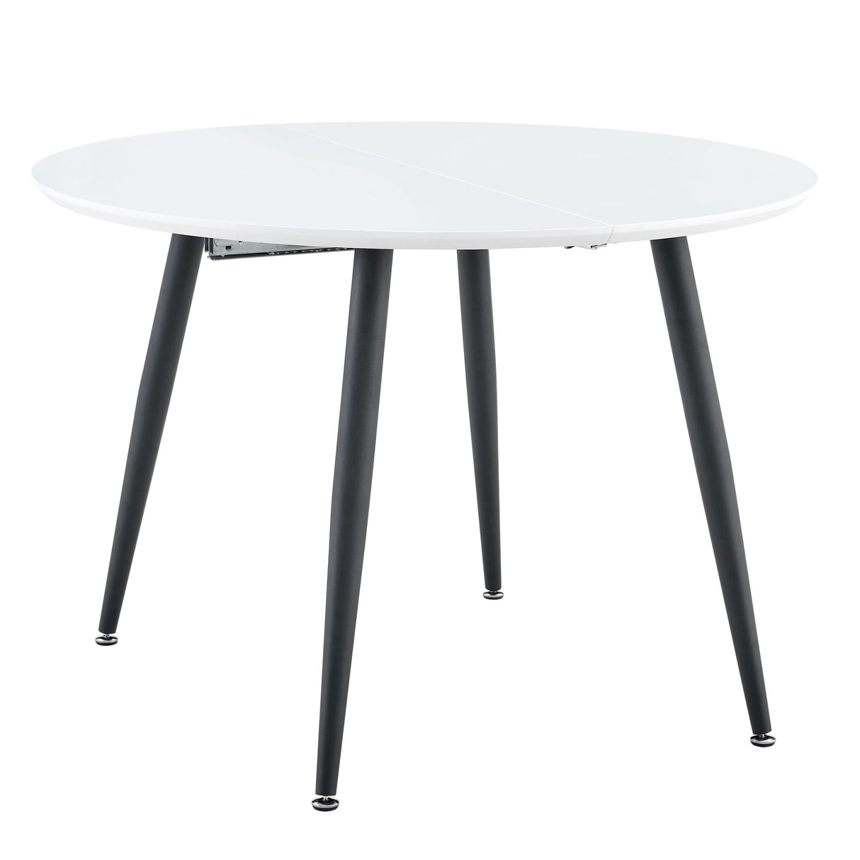 Pull Out Dining Table, Round Design - White