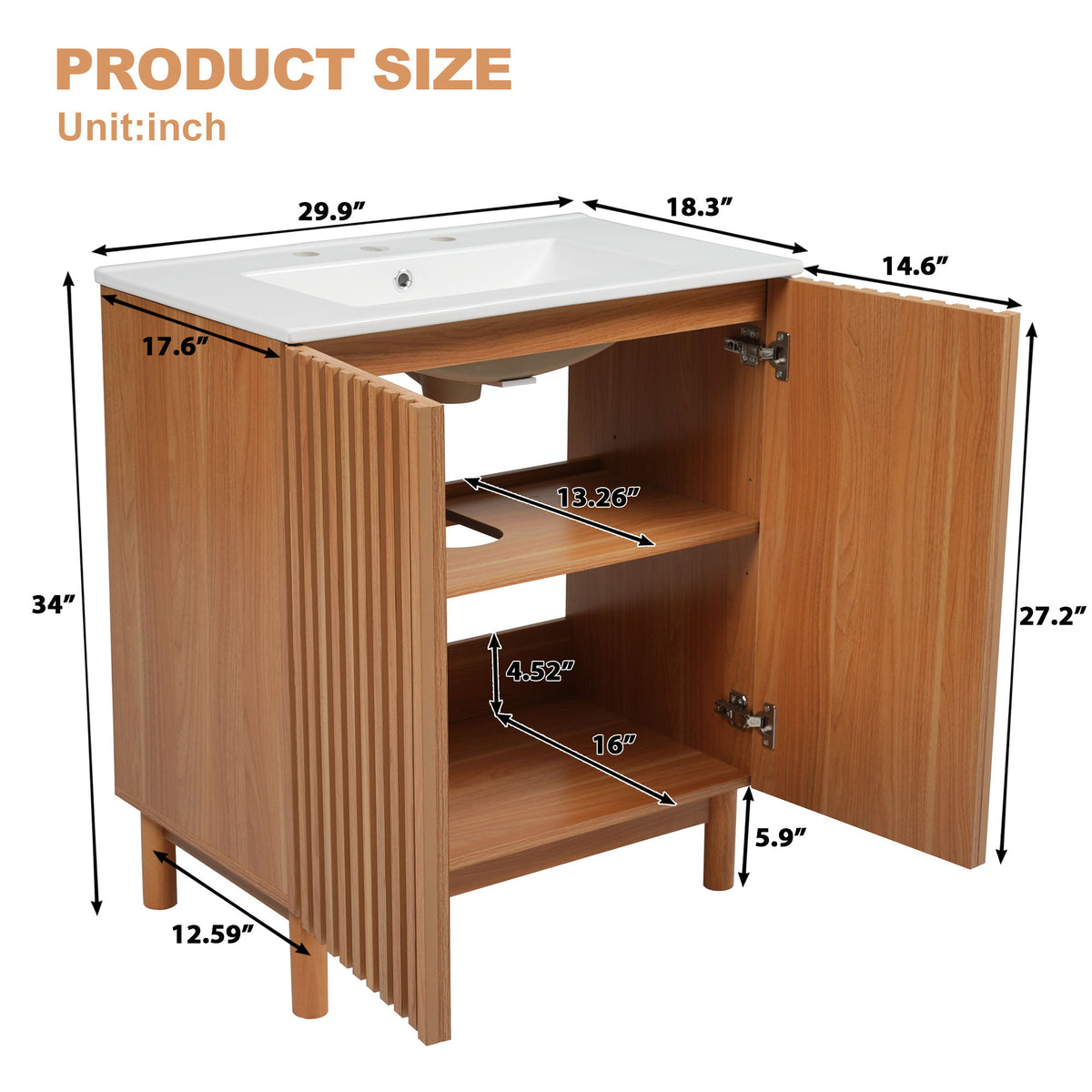 Traditional Bathroom Vanity With Ceramic Sink