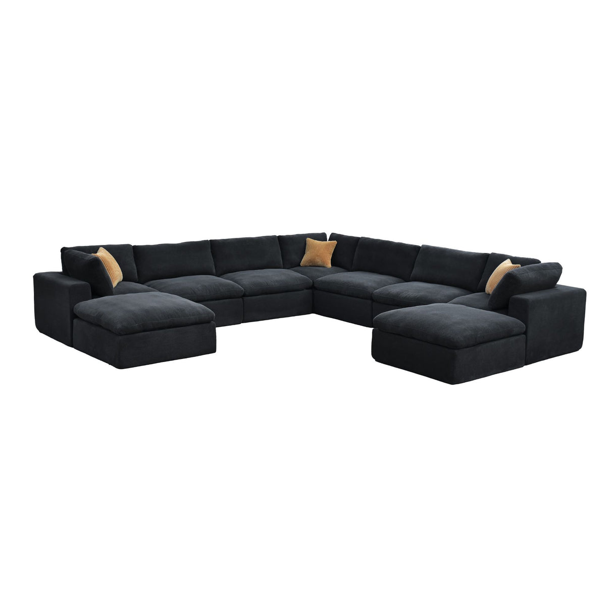 Custom Configuration Modular Sectional With Toss Pillows