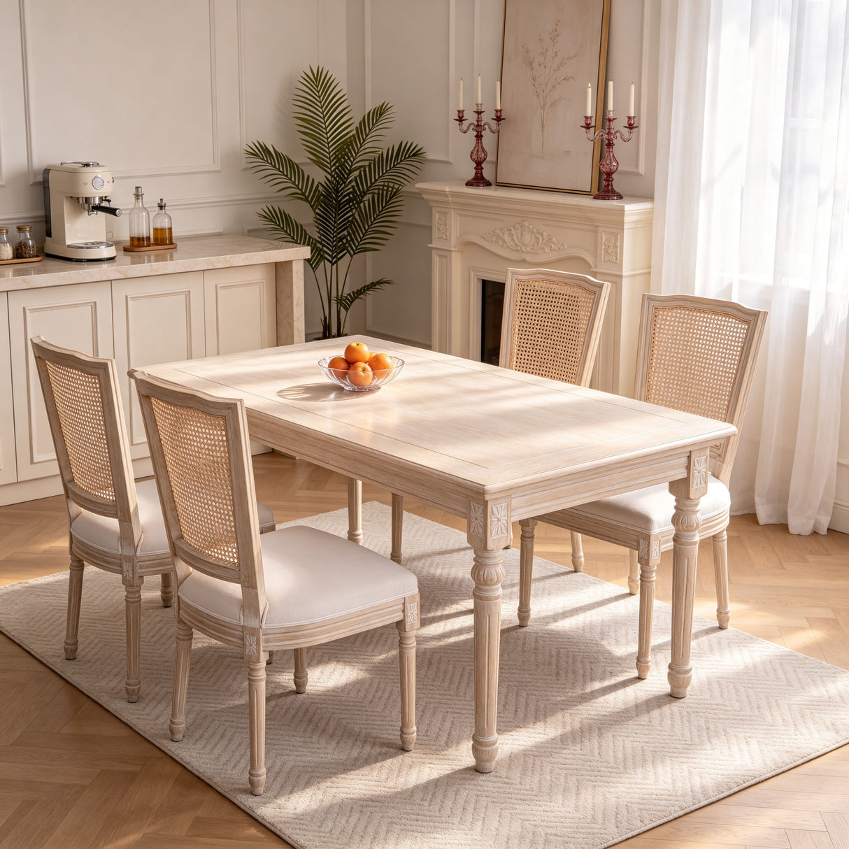 Upholstered Dining Chairs With T - Shaped Back (Set of 2) - Beige