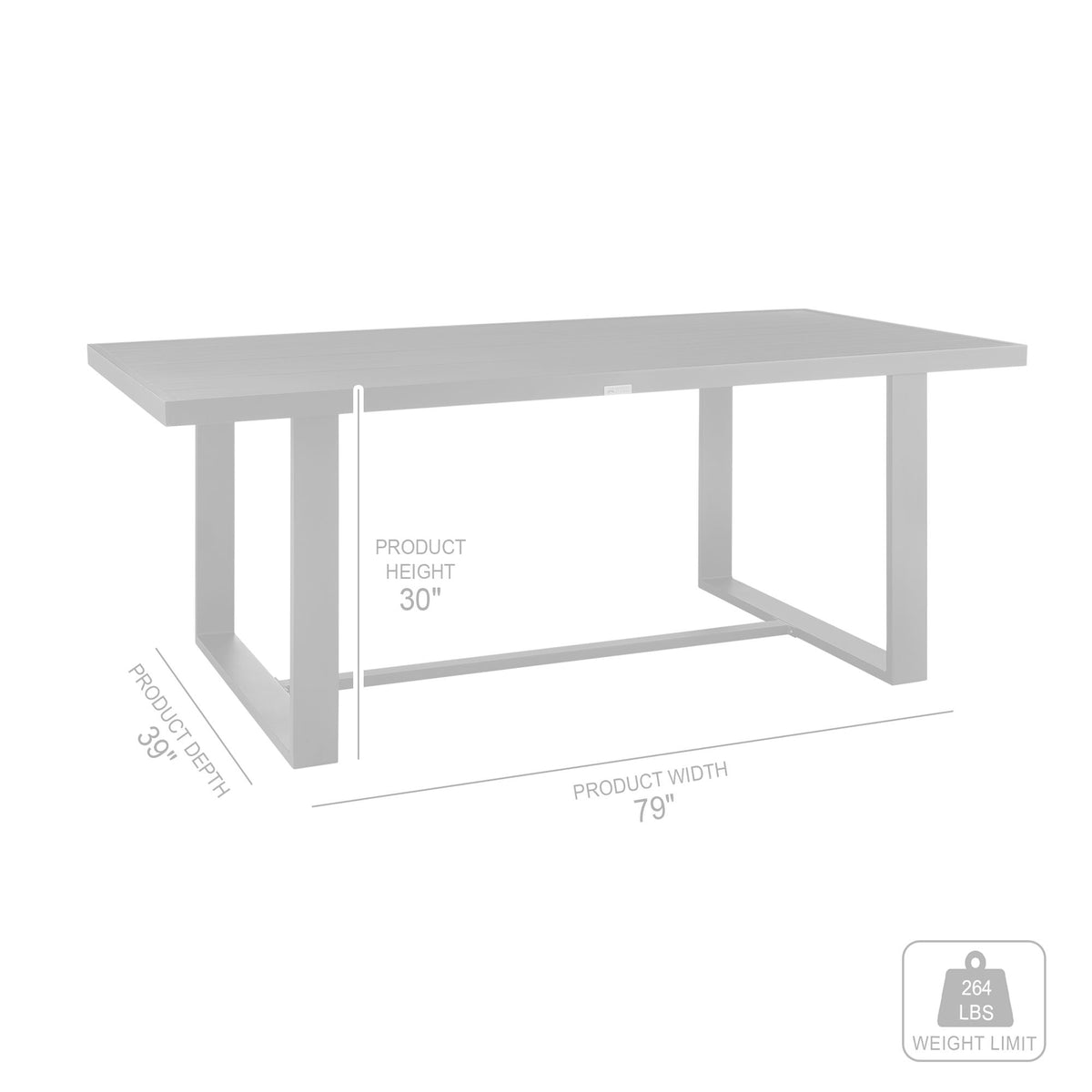 Felicia - Outdoor Patio Dining Table In Aluminum - Black