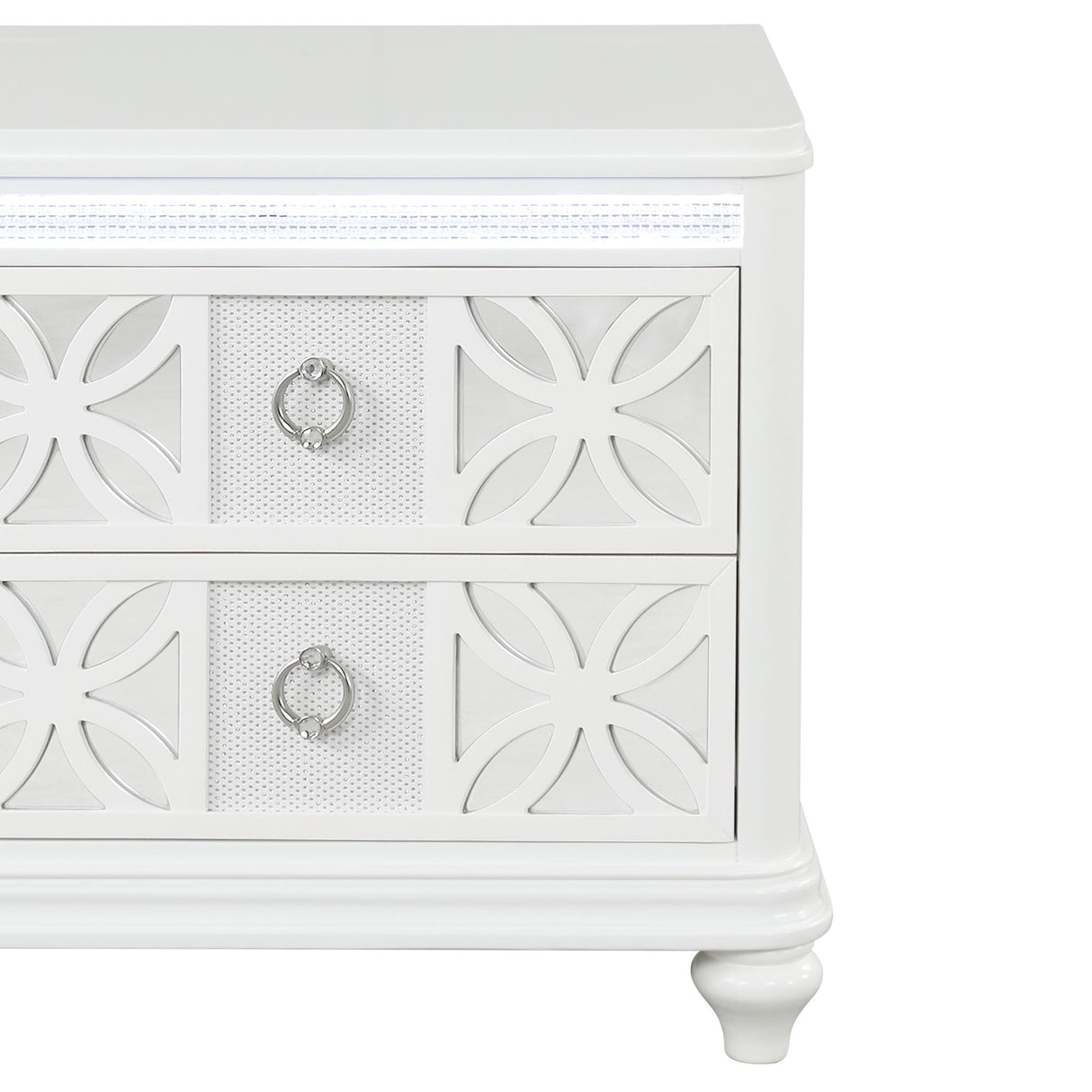 Abigale - 2 Drawer Nightstand With LED - White