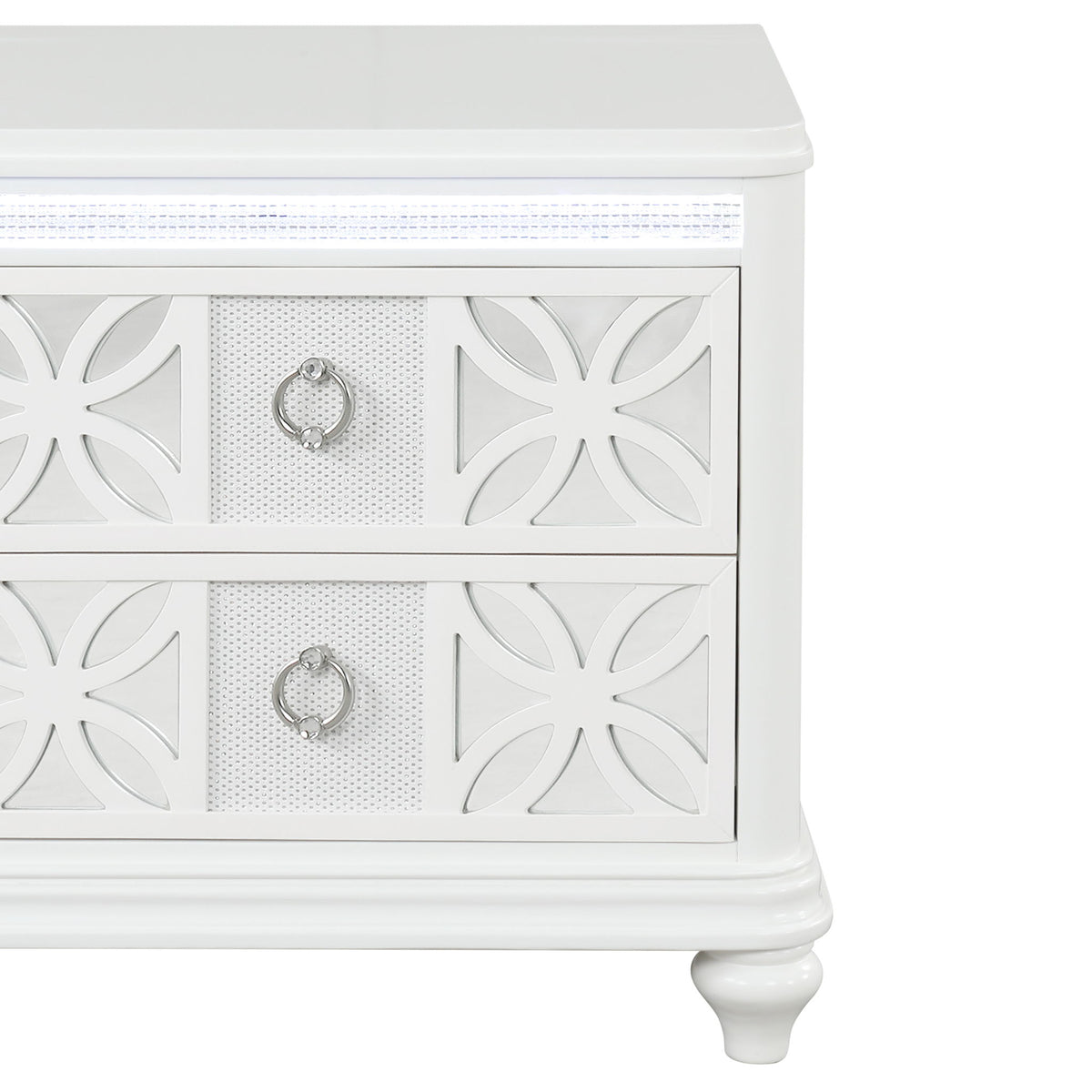 Abigale - 2 Drawer Nightstand With LED - White