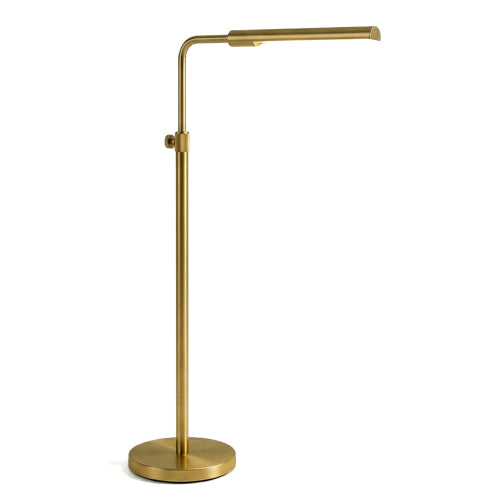 Verve Brassed Gold Floor Lamp with On/Off Switch Adjustable Led Round Base