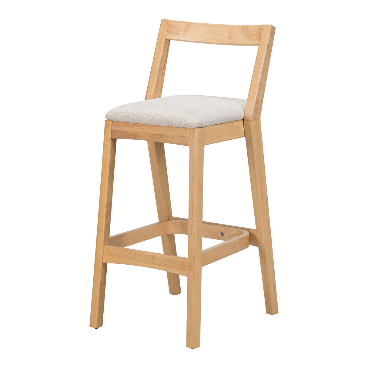 Jasper - Indoor Barstool With Upholstery (Set of 2) - Beige / Natural
