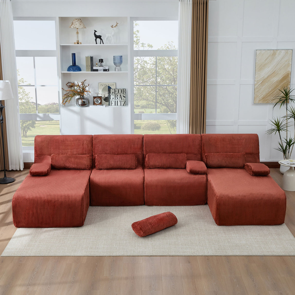 Oversized Sectional Sofa, Living Room Seating With Modular Design