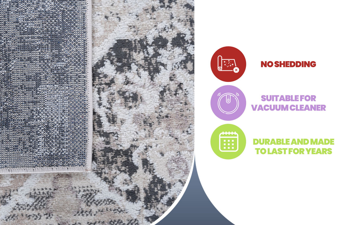 Payas - 6' X 9' Traditional Area Rug - Cream / Anthracite