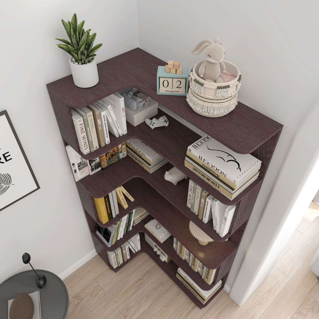 L-Shaped Corner Bookshelf