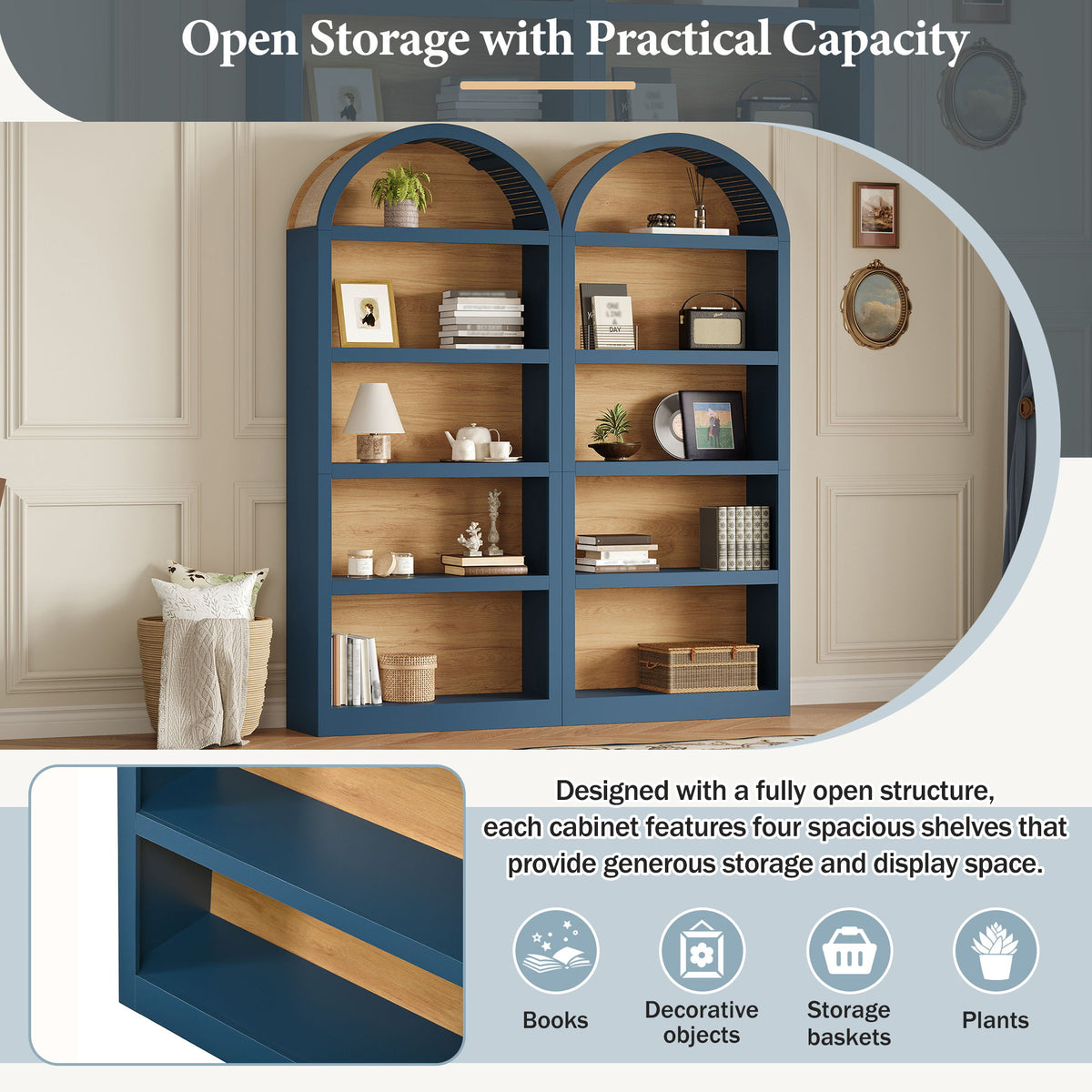 Freestanding Tall Bookshelves (Set of 2)