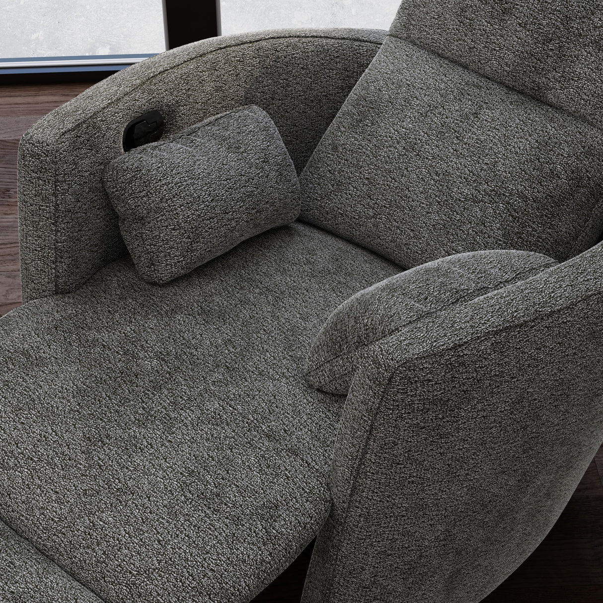 Milan - Swivel Recliner With Manual Footrest - Gray