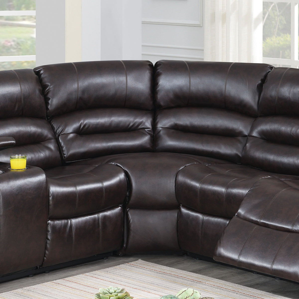 Reclining Sectional Sofa With Console