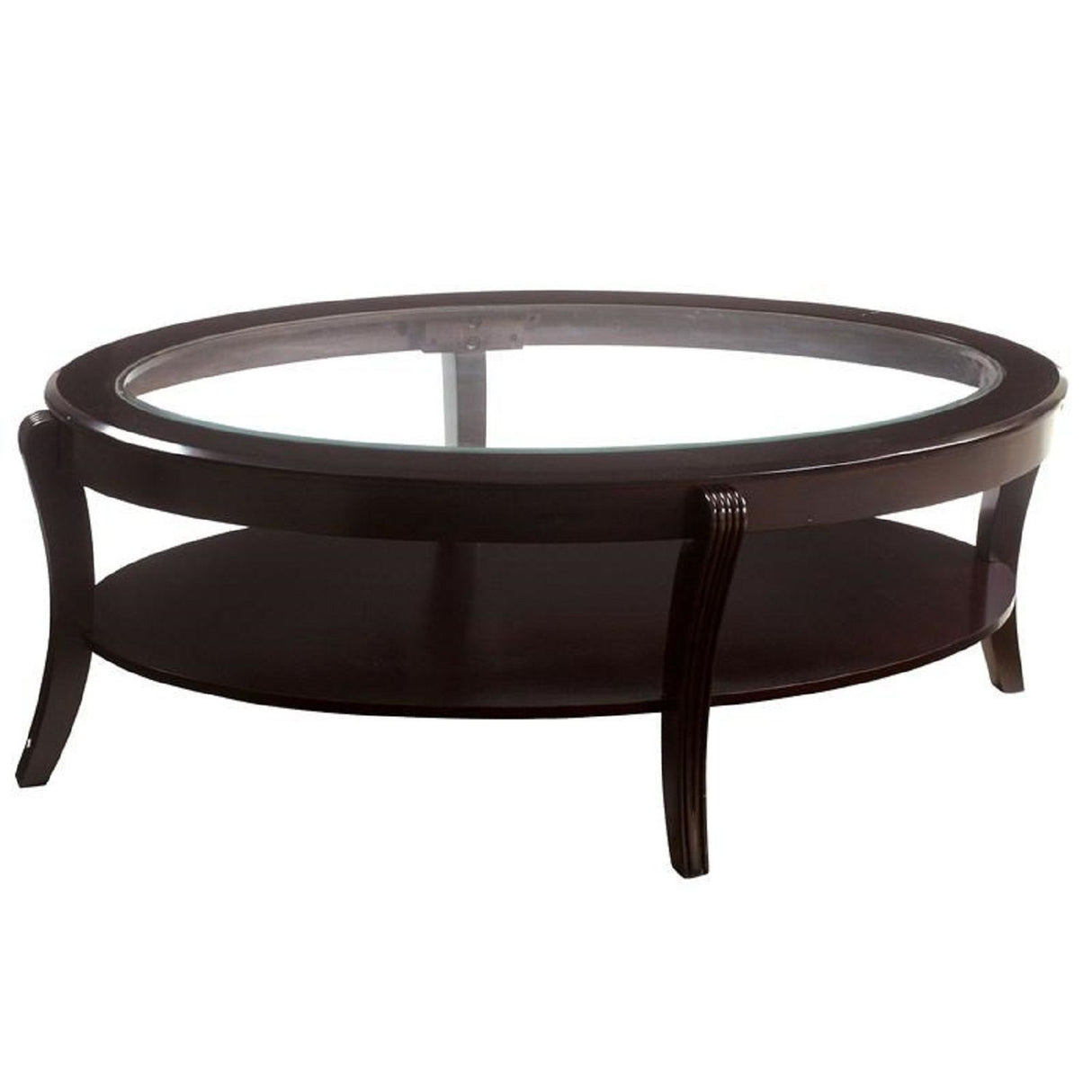 Contemporary Table With Open Lower Shelf